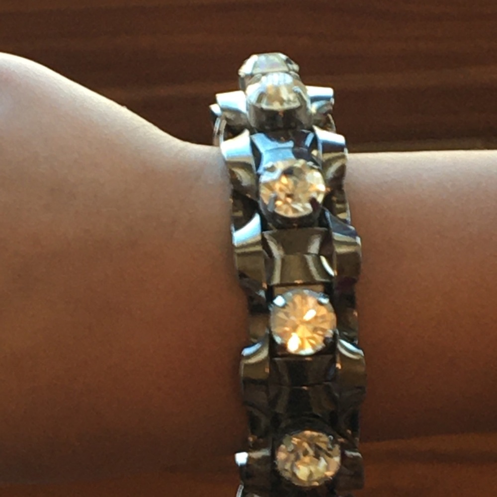 J. Crew Jeweled Stainless Steel Bangle